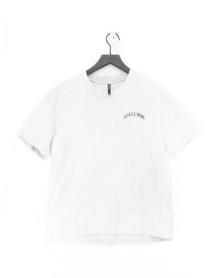Adanola Herren T-Shirt M Grau Grafik 100% Baumwolle Basic