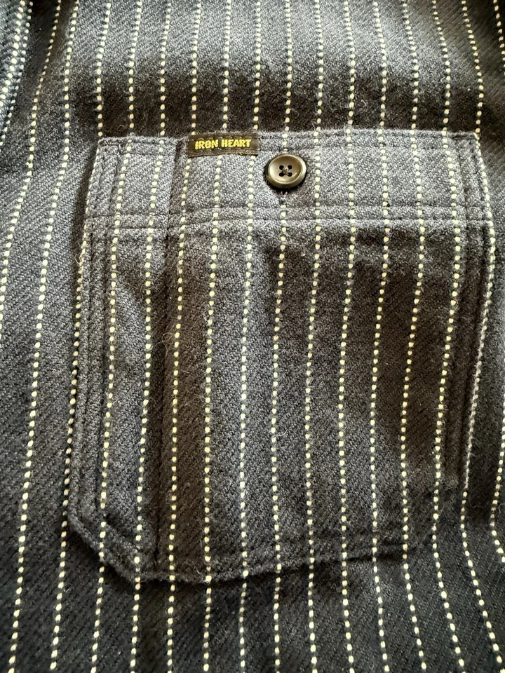 Camisa de Trabajo Iron Heart 12 OZ Franela UHF Talla XL Hecha en Japón Foto 4 de 4