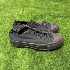 Converse Womens Chuck Taylor All Star Platform Low Top Sneakers Shoes Black Sz 8