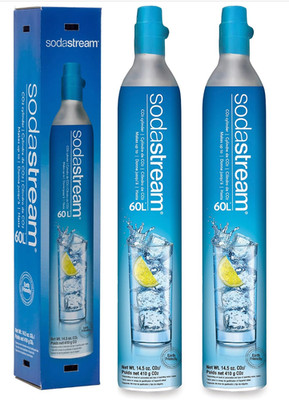 SodaStream CO2 Gas Refill Pack - 2 Cylinders, BLUE Screw-in System - Use box ...