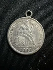 1890 Silver Seated Liberty Dime Love Token - K12746