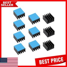 Compact 10PCS Heat Sink Kit 9x9x5mm with Thermal Conductive Tape for Electronics