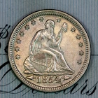 * 1854-P ARROWS * NEAR+ GEM BU MS SEATED LIBERTY QUARTER * FROM COLLECTION