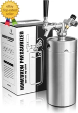 128Oz Mini Keg Growler  Pressurized Stainless Steel Home Keg Kit System