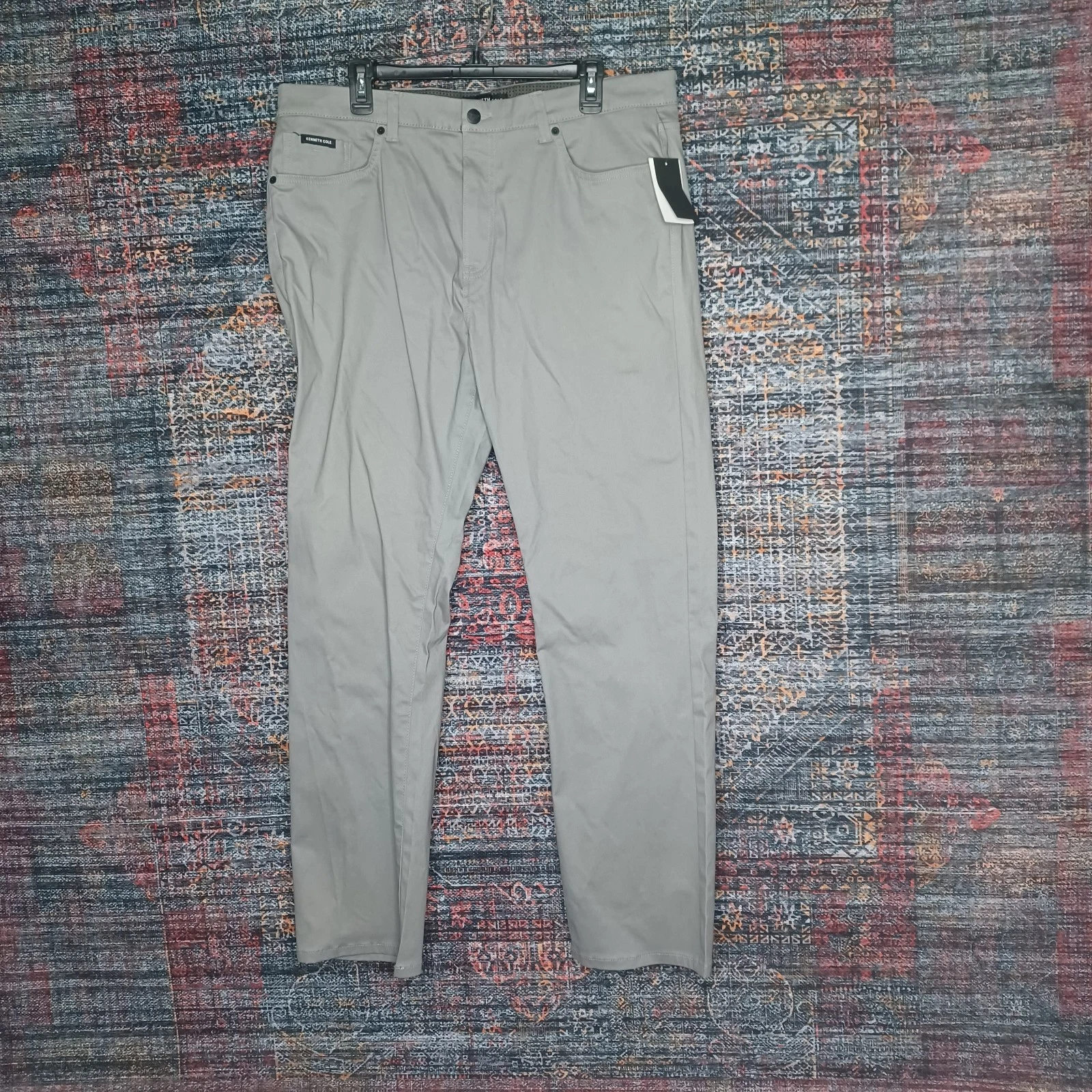 Kenneth Cole mens solid gray stretch lightweight pants 36x32 NWT
