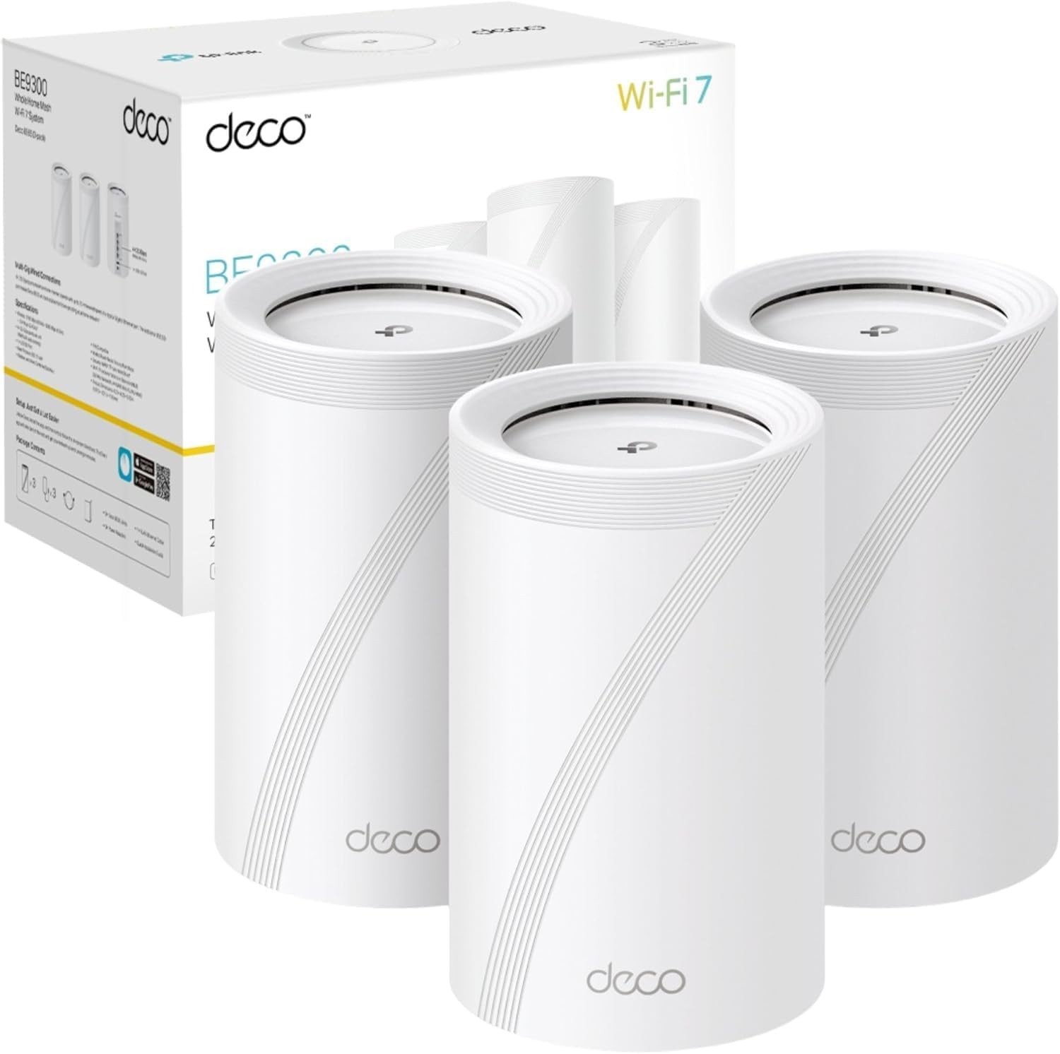 TP-Link Deco BE65 3-Pack WiFi 7 Mesh BE9300 Tri-Band 2.5G Port