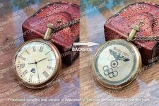 Nautical Antique Berlin 1936 Brass Pocket Watch with Box Gift For Occassion