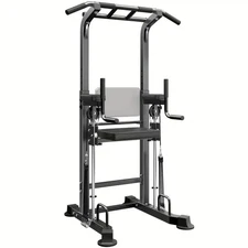 Adjustable Height Power Tower- Assisted Pull-up Machine, Dip Station, Home Gym