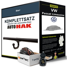 Für VW Passat Lim. B3,B4 Typ 3A2,35i Anhängerkupplung starr +eSatz 7pol uni. 88-