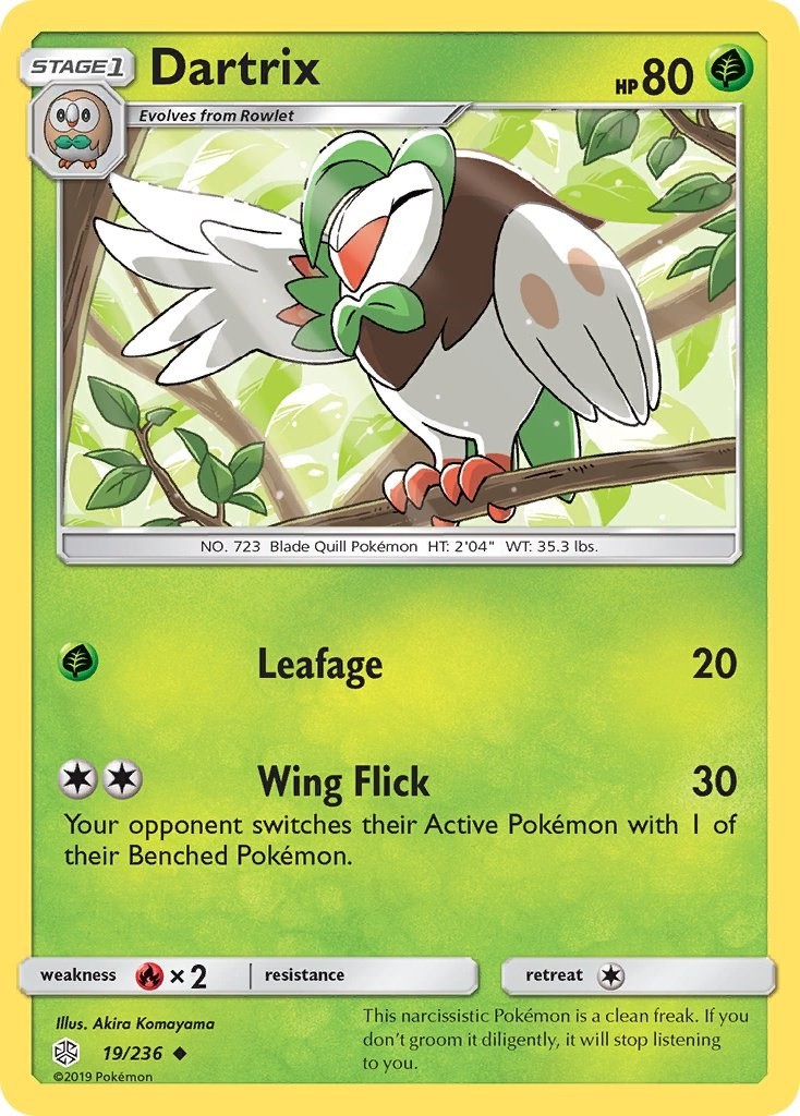 Dartrix SM - Cosmic Eclipse 19/236 NM Pokemon