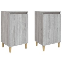 Nachttische2Er Set Grau Sonoma 40X35X70 Cm Holz