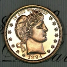 * 1894 CAMEO * PRISTINE++ GEM PROOF BARBER QUARTER * FROM COLLECTION