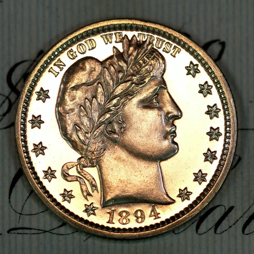 * 1894 CAMEO * PRISTINE++ GEM PROOF BARBER QUARTER * FROM COLLECTION