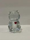 Fenton July Birthday Bear Figurine - Red Heart.
