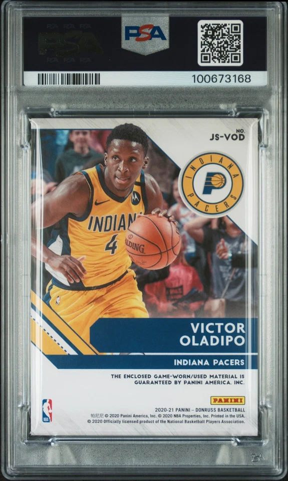 2020 PANINI DONRUSS JERSEY SERIES #JSVOD VICTOR OLADIPO PSA 10 - Image 2 of 2