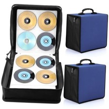 2 Pcs 400 Capacity CD/DVD Case DVD Case Holder Organizer CD Storage Blue