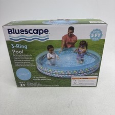 Bluescape Colorful Print 3-Ring Inflatable Swimming Pool for Kids