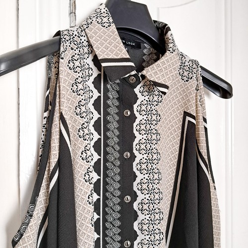 Bundle 2 Mixed Black Beige Blouse Dress 8-10UK/36-38EU New Look Luna - Imagen 5 de 13