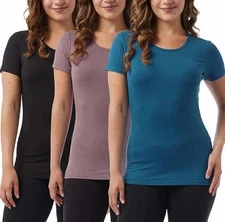 32 Degrees Ladies Cool TShirts 3 Pack Short Sleeve Tee T-Shirts Medium