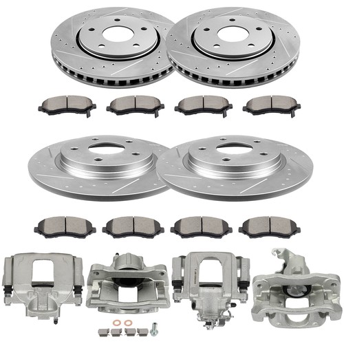 Front Rear Brake Calipers Rotors + Ceramic Pad For CHRYSLER TOWN & COUNTRY 08-12 - Foto 2 di 9
