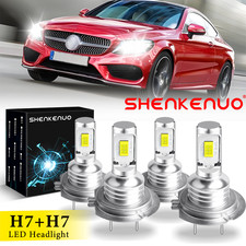 For Mercedes-Benz C250 C300 C350 4pc Combo Headlight High Low Beam LED Bulbs Kit