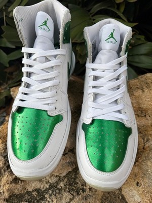 Air Jordan 1 High G Golf White/Pine Green Men's 10.5 US-Custom! | eBay