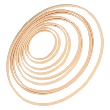 9Pcs Bamboo Craft Rings Khaki Floral Hoop for Wedding Dreamcatcher Projects