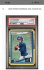 2025 Donruss Jaxson Dart Press Proof Die-cut Gold 20/25 Psa 10