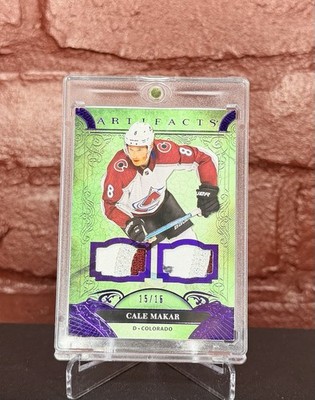 Cale Makar 2020 21 Artifacts Dual Patch 1515 Purple Avalanche Ebay 