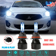 2x 9007 Led Headlight Hilow Beam Bulbs 6000k For Mitsubishi Mirage G4 2017-2020