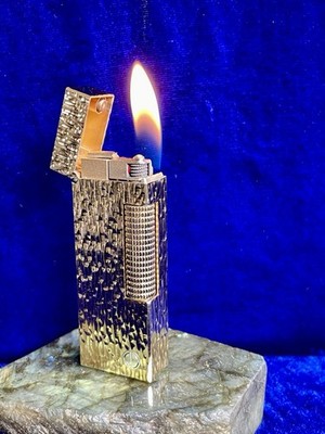 Dunhill Lighter Vintage Rollagas Gold Mint Super Condition Works 1 Year Warranty