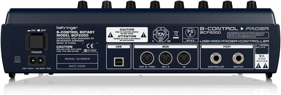 Behringer B-CONTROL FADER BCF2000 Total-Recall USB/MIDI-Controller mit 8-Fadern - Bild 4 von 4