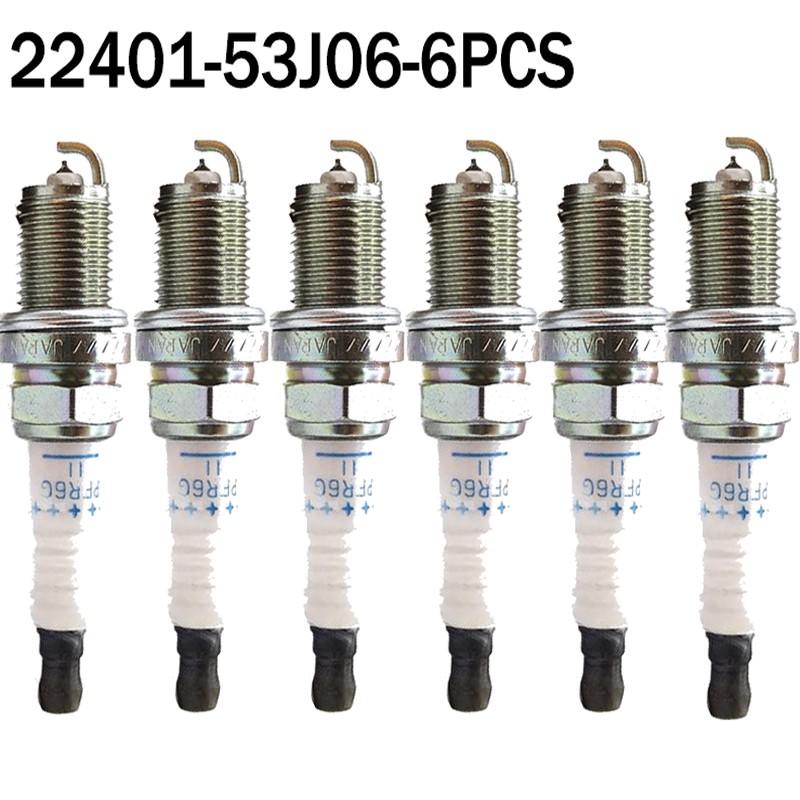 6PCS Spark Plug 22401 53J06 Platinum Fits For Nissan Pathfinder D21 Pickup