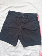 Banana Republic Men's Navy Cotton Chino Shorts Flat Front Button Pockets
