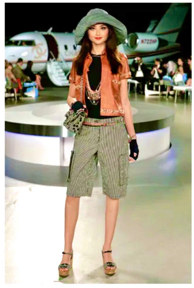 5K Mint Chanel Vintage 2008 Pink Leather Jacket Top 36 38 40 6 8 Shirt Logo S M - Image 3 of 4