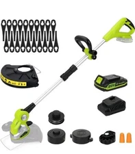 YOUGFIN Cordless String Trimmer with Fast Charger, Green & Black