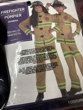 Fire Fighter Costume Dress Up America Deluxe Fire Fighter for Kids Sz S 4-6