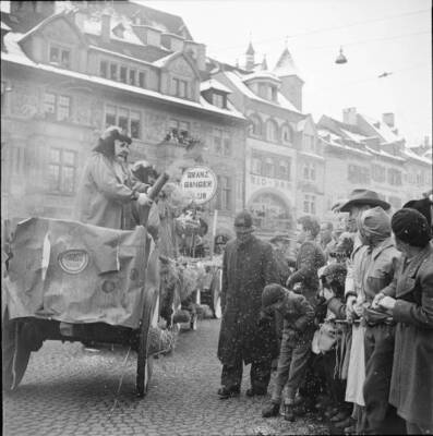 Carnival parade in Basel 1950 1950 Historic Switzerland Old Photo 6