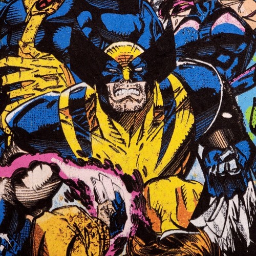 X-Men Hemd Herren Large schwarz Wolverine Marvel Andy Kubert Comic Freizeit neu mit Etikett