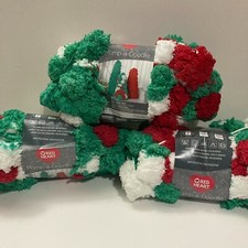 Red Heart Pomp A Doodle Jumbo Yarn Holiday Red White Green Christmas 3 Skeins