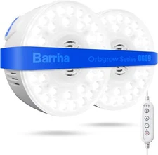 Barrina 2Pcs Magnetic Orbgrow OG09 Puck LED Grow Light 5000K Plant Lamp w/ Timer