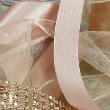 ROSE GOLD RIBBON RANGE Satin Grosgrain Organza 3-70mm Wide Pink Copper PER METRE