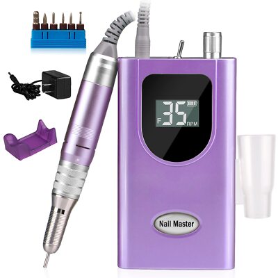35000RPM Portable Nail Drill Machine, Professional Nail Drill Machine, Rechar...