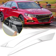 Chrome Front Headlight Lamp Eyelid Cover Trims For Honda Accord 2018-22