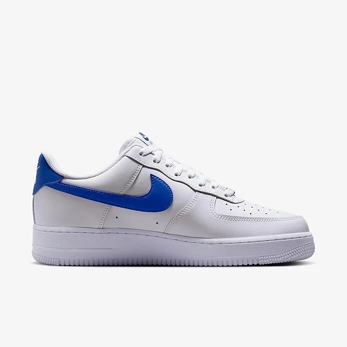 Nike Air Force 1 '07 Low AF1 Blanco Hyper Royal Retro Tenis FJ4146-113 Hombres Foto 2 de 4