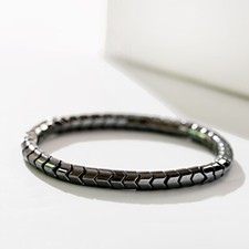 Health Care Magnetic Therapy Bracelets Weight Loss Round Black Stone Bracelets