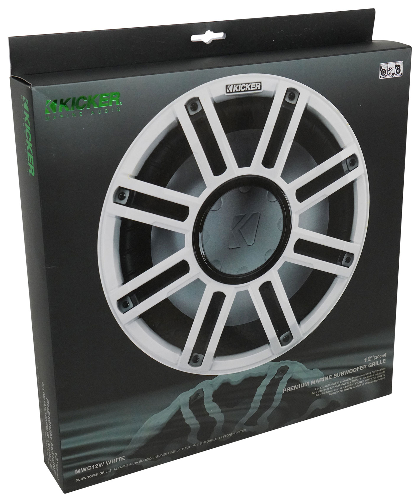 Морская решетка сабвуфера KICKER 51MWG12W MWG 12 Премиум-класса белого цвета