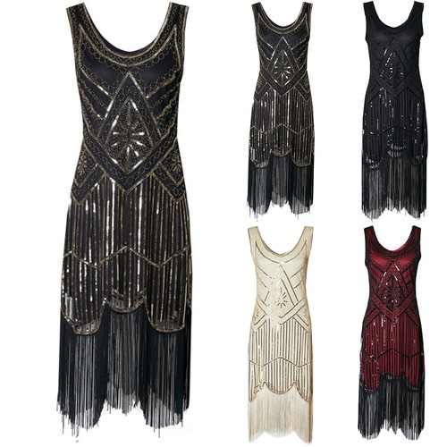 1920s 20's Charleston Great Gatsby Flapper Costume Sequin Dress Women Book Week - Picture 3 of 14