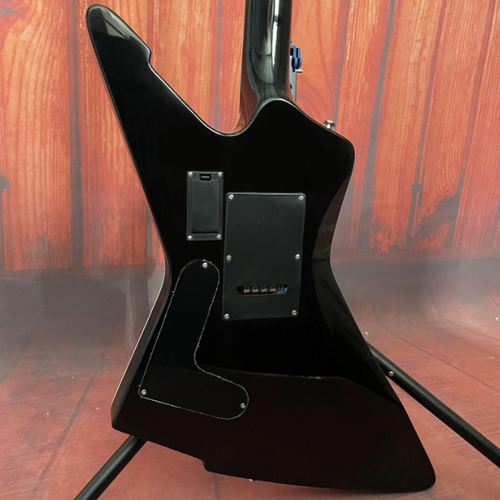 Black Electric Guitar Solid Body High Quality Black Fretboard 24 Frets FR Bridge - Picture 10 of 10