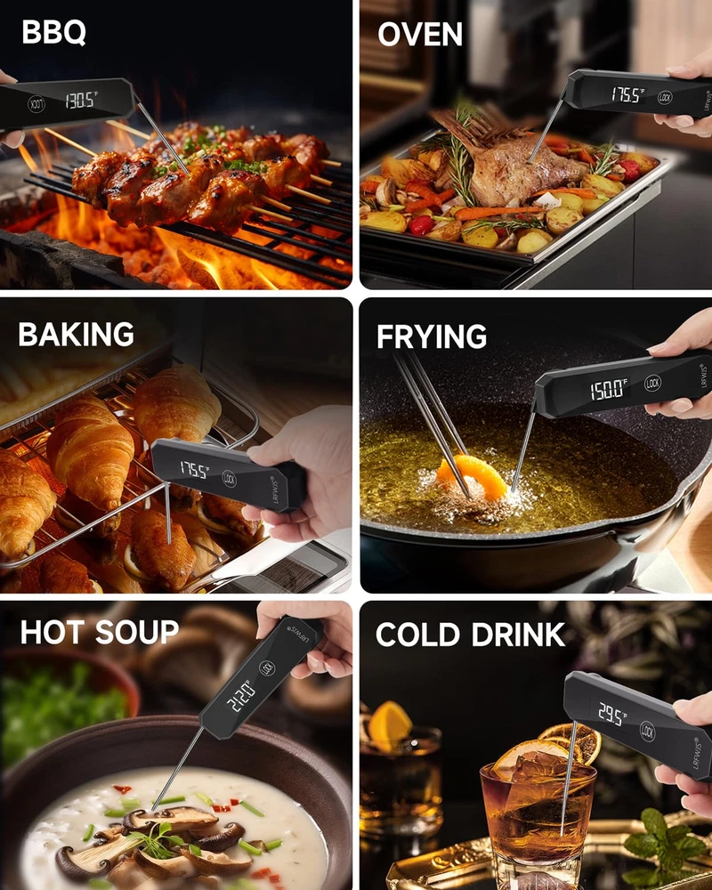 Meat Thermometer Digital 0.5 Sec Instant Read Thermometer, Ultra Fast Digital Fo